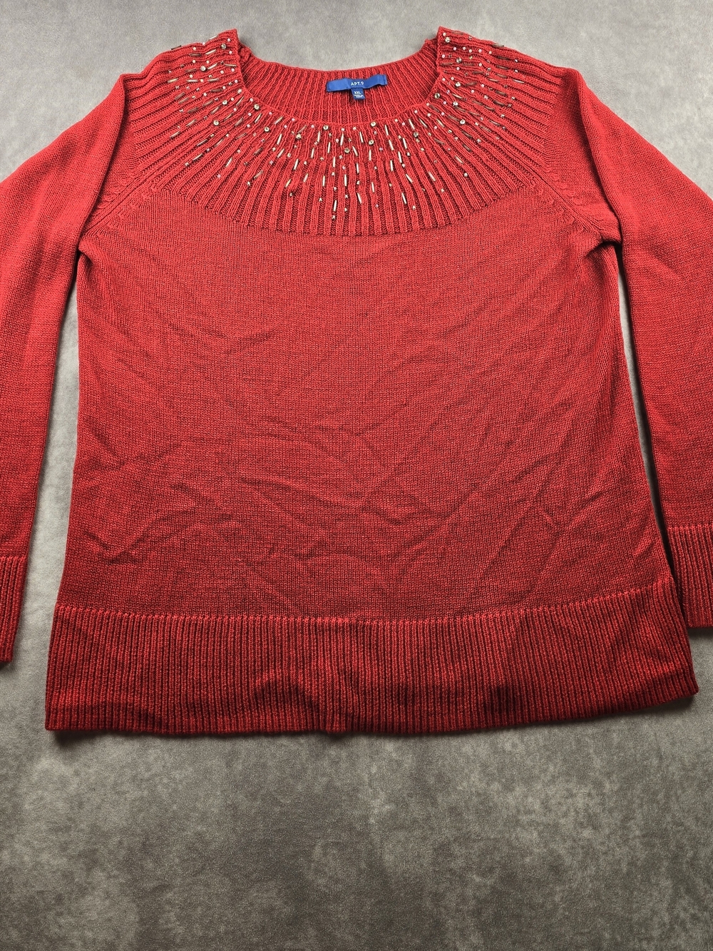 Apt 9 XXL Red Sparkle Rhinestone Sweater